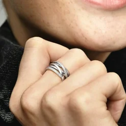 Bague Pandora Timeless lignes brillantes et scintillantes