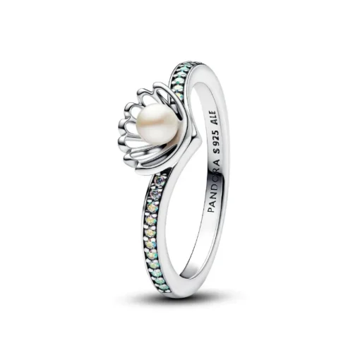 Bague Perle de Culture d’Eau Douce Traitée Princesse Disney Arielle Coquillage