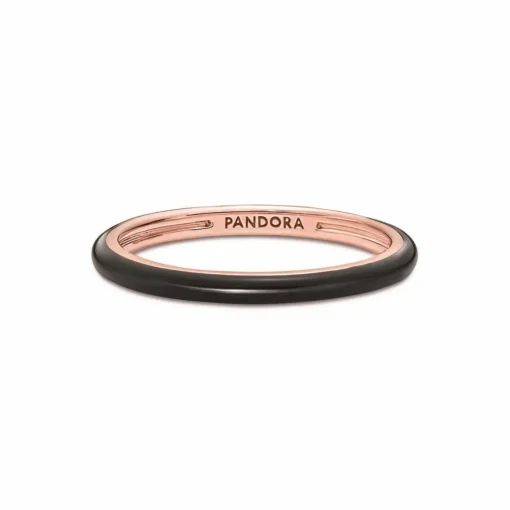 Bague Résine Façon Émail Noire Pandora ME