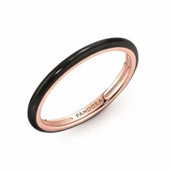 Bague Résine Façon Émail Noire Pandora ME