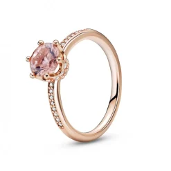 Bague Solitaire Couronne Rose Signature Pandora