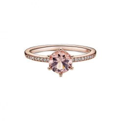Bague Solitaire Couronne Rose Signature Pandora