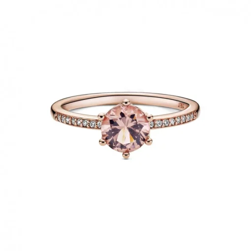 Bague Solitaire Couronne Rose Signature Pandora