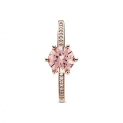 Bague Solitaire Couronne Rose Signature Pandora