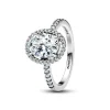 Bague Spectaculaire Halo Ovale Scintillant
