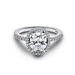 Bague Spectaculaire Halo Ovale Scintillant