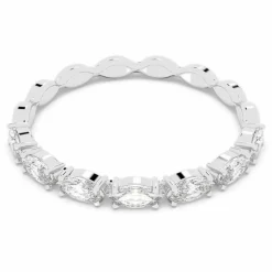 Bague Swarovski Bijoux VITTORE:RING MARQUISE CZWH/RHS - Bague Cristaux Métal Rhodié Femme