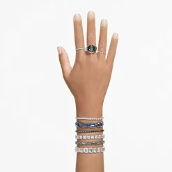 Bague Swarovski Bijoux VITTORE:RING MARQUISE CZWH/RHS - Bague Cristaux Métal Rhodié Femme