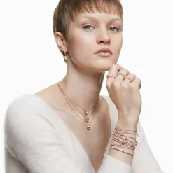 Bague Swarovski Bijoux VITTORE:RING MARQUISE CZWH/ROS - Bague Cristaux Swarovski doré rose Femme