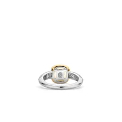 Bague Ti Sento - 12331MW Argent Doré Et Doublé Nacre Carré Et Pavage