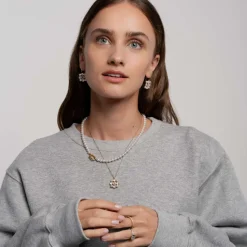 Bague Ti Sento - 12331MW Argent Doré Et Doublé Nacre Carré Et Pavage