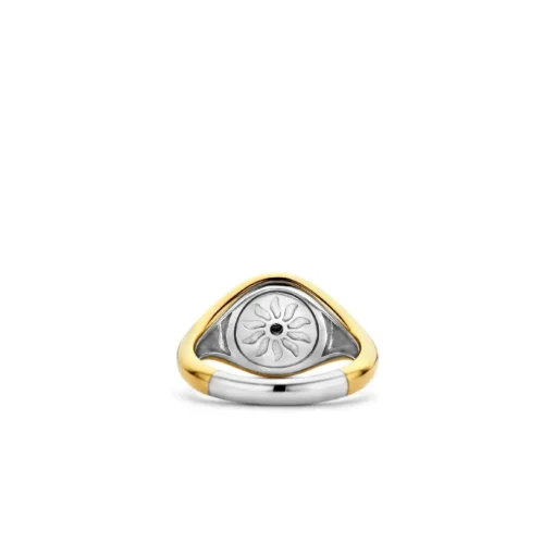 Bague Ti Sento - 12335TQ Argent Doré Forme Chevalière Fond Turquoise Et Soleil