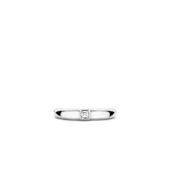 Bague Ti Sento - 12329ZI Argent Rhodié Et Oxyde De Zirconium Carré PM