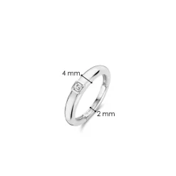 Bague Ti Sento - 12329ZI Argent Rhodié Et Oxyde De Zirconium Carré PM