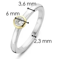 Bague Ti Sento 1868ZY - Bague Argent Serti Rond Doré Femme