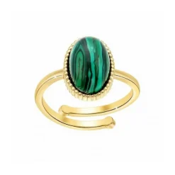Bagues Femme Angèle M B2457-MALACHITE - Métal Doré
