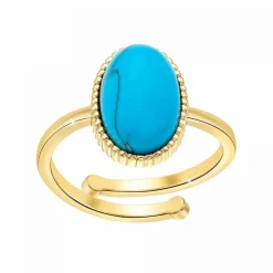 Bagues Femme Angèle M B2457-TURQUOISE - Métal Doré