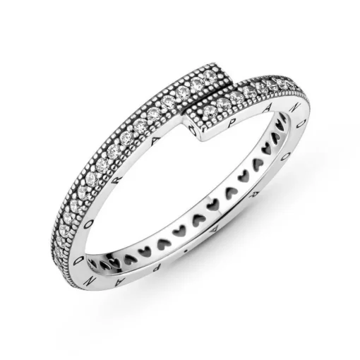 Bagues Femme Bague Chevauchement Scintillant Pandora Pandora Signature - 199491C01 Argent