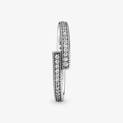 Bagues Femme Bague Chevauchement Scintillant Pandora Pandora Signature - 199491C01 Argent