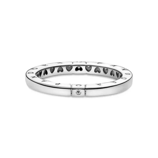 Bagues Femme Logo et Cœurs Argent Pandora Signature