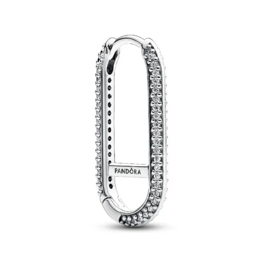 Boucle d’Oreille Unique Link Pavé Allongé Pandora Argent