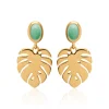 Boucle d'oreilles Pendantes femme plaqué or serti clos - Y555550