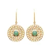 Boucle d'oreilles Pendantes femme plaqué or serti clos - Y55W650