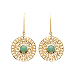 Boucle d'oreilles Pendantes femme plaqué or serti clos - Y55W650