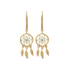 Boucle d'oreilles Pendantes femme plaqué or turquoise serti clos - Y530530