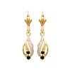 Boucle d'oreilles Pendantes femme plaqué or saphir serti griffe - Y3530Z43