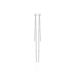 Boucle d'oreilles Pendantes femme argent rhodié blanc serti clos - Z53VYZ0