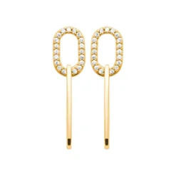 Boucle d'oreilles Pendantes femme plaqué or blanc serti griffe - Y5W4UZ0