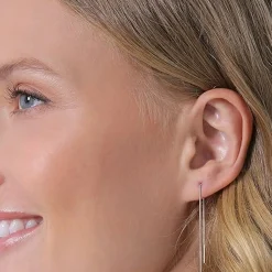 Boucle d'oreilles Pendantes femme argent rhodié porté spécial - W53V400