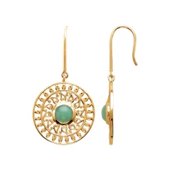 Boucle d'oreilles Pendantes femme plaqué or serti clos - Y55W650