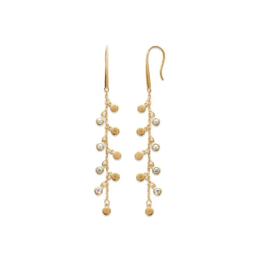 Boucle d'oreilles Pendantes femme plaqué or blanc serti clos - Y54Y6Z0