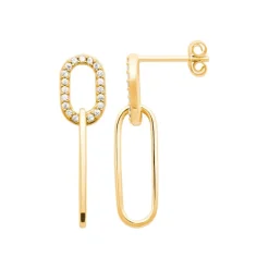 Boucle d'oreilles Pendantes femme plaqué or blanc serti griffe - Y5W4UZ0