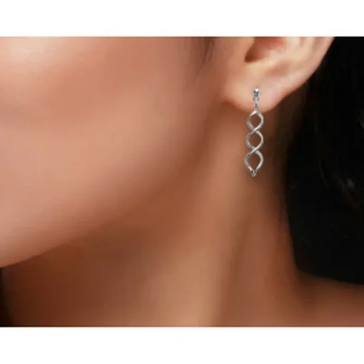 Boucle d'oreilles Pendantes femme argent rhodié - W3W3Y00