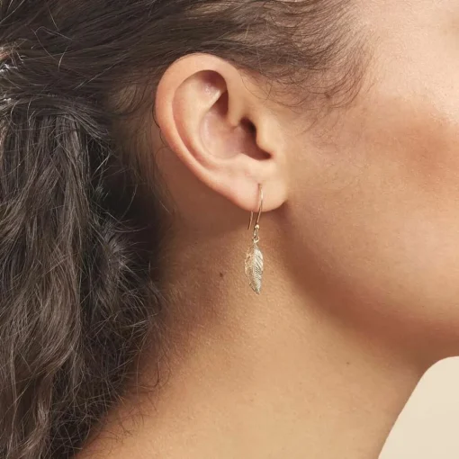 Boucle d'oreilles Pendantes femme plaqué or feuillage - Y5Y6U00