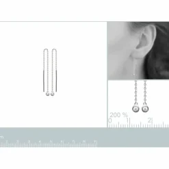 Boucle d'oreilles Pendantes femme argent rhodié blanc serti clos porté spécial - Z53WYZ0