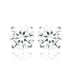 Boucles d'oreille Puces Oxydes mixte argent rhodié serti griffe classique - Z5055Z0V