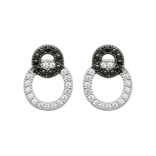 Boucles d'oreille femme argent rhodié teinté serti griffe - Z5ZV40W
