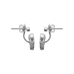Boucles d'oreille femme argent rhodié blanc serti clos - Z53WZZ0
