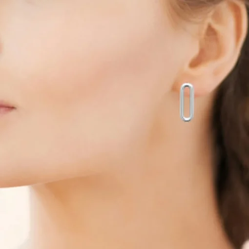Boucles d'oreille femme argent rhodié - W5VWZ00