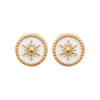 Boucles d'oreille femme plaqué or laque blanc - Y563UZ0