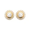 Boucles d'oreille femme plaqué or blanc serti griffe rond serti - Y5W43Z0