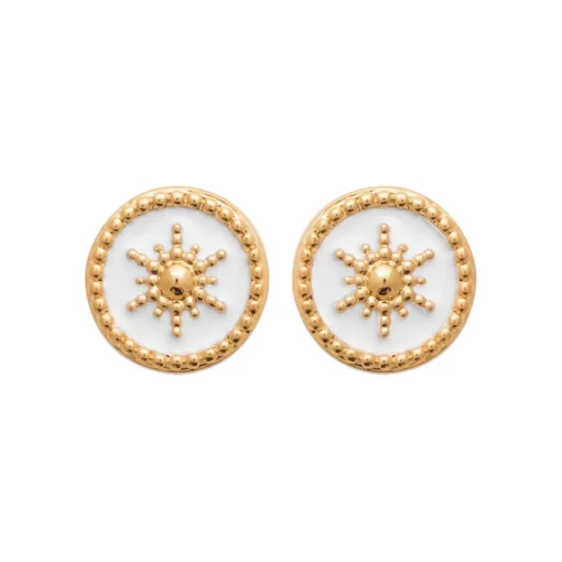 Boucles d'oreille femme plaqué or laque blanc - Y563UZ0