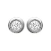 Boucles d'oreille mixte argent rhodié serti clos rhodie - Z5ZZ5Z0Y