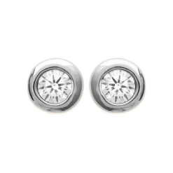 Boucles d'oreille mixte argent rhodié serti clos rhodie - Z5ZZ5Z0Y