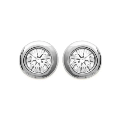 Boucles d'oreille mixte argent rhodié serti clos rhodie - Z5ZZ5Z0Y