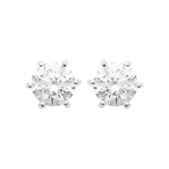 Boucles d'oreille mixte argent rhodié blanc serti griffe - Z0YZ5366Z